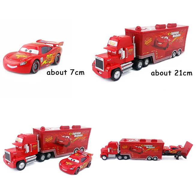 Disney Pixar Cars 27 стилей Mack Truck + маленький автомобиль McQueen Jackson Storm 1:55 литой