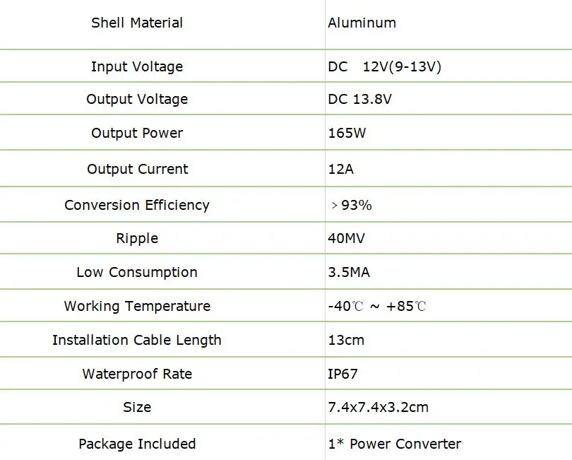 XINWEI DC 12 V To DC 13,8 V 12A 165 W повышающий усилитель мощности конвертер алюминиевый водонепроницаемый IP67 CE сертифицированный и ударопрочный дизайн