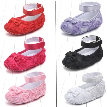 Koovan bébé chaussures Rome fleur chaussures pour bébé filles Source en gros couleur Pure Rose bébé enfant en bas âge chaussure princesse Firstwalker