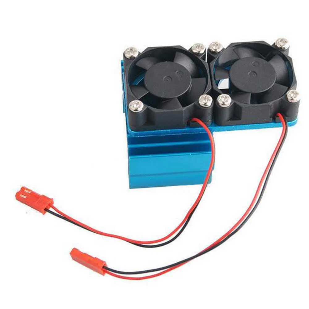 For 540 550 3650 Größe Motor Für 1//10 RC Car Aluminium Dual Fan Kühlkörper DC 5V