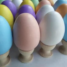 1Pc Wooden Easter Egg Stands Tray Holders Kids Pretend Play font b Toys b font