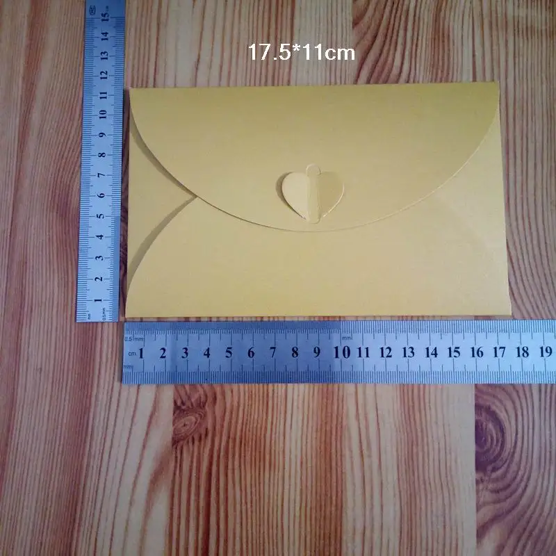 200 шт/партия цветной бумажный конверт жемчужный цветной сердечный конверты с зажимом свадебные приглашения конверт подарок DIY конверты