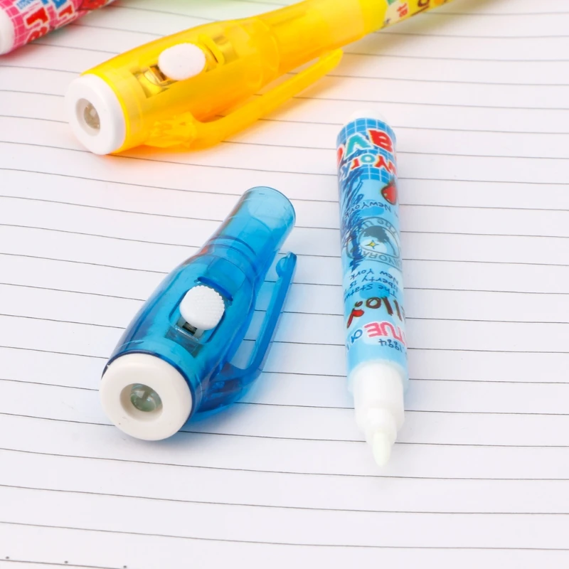 Комплект из 4 предметов ручка с невидимыми чернилами с легким волшебный маркер детская ручка для секретное сообщение