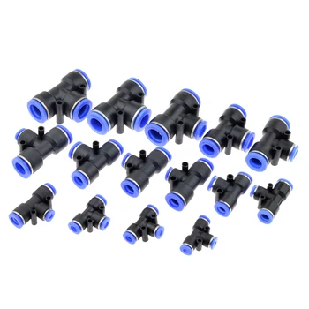 

3 Way T shaped Tee Pneumatic 10mm 8mm 12mm 6mm 4mm 16mm OD Hose Tube Push In Air Gas Fitting Quick Fittings Connector Adapters