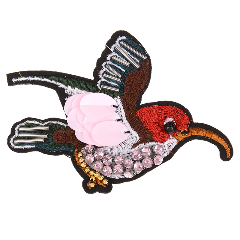 

1pcs Sequined Bird Patch for Clothes Sewing on Rhinestone Beaded Applique for Jackets Jeans Bags Shoes Beading Sequins Applique