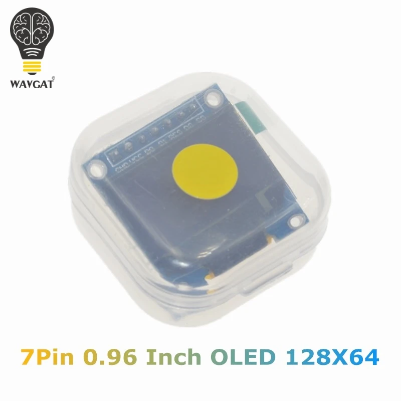 WAVGAT 0.96 Inch SPI OLED Display Module Yellow blue double color 128X64 OLED 7Pin Driver Chip SSD1306 for arduino