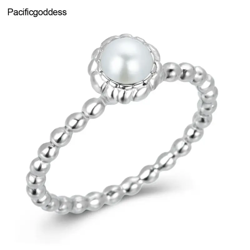 

white pearl rings silver ring for women and girl