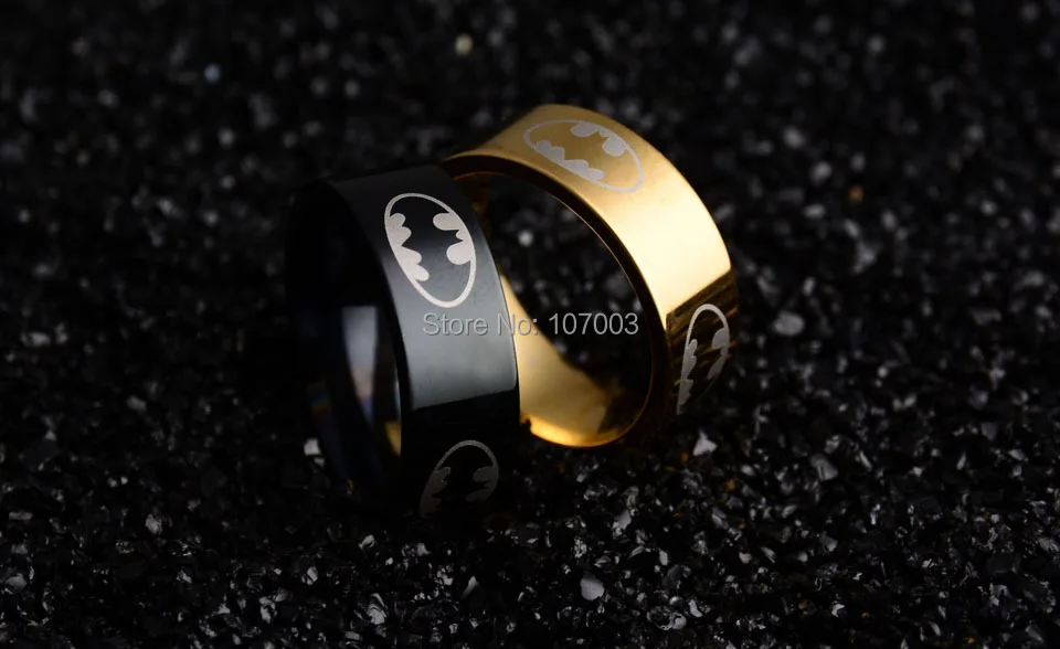 Новое поступление 316l Бэтмен из нержавеющей стали кольца титановые стальные кольца для женщин и мужчин