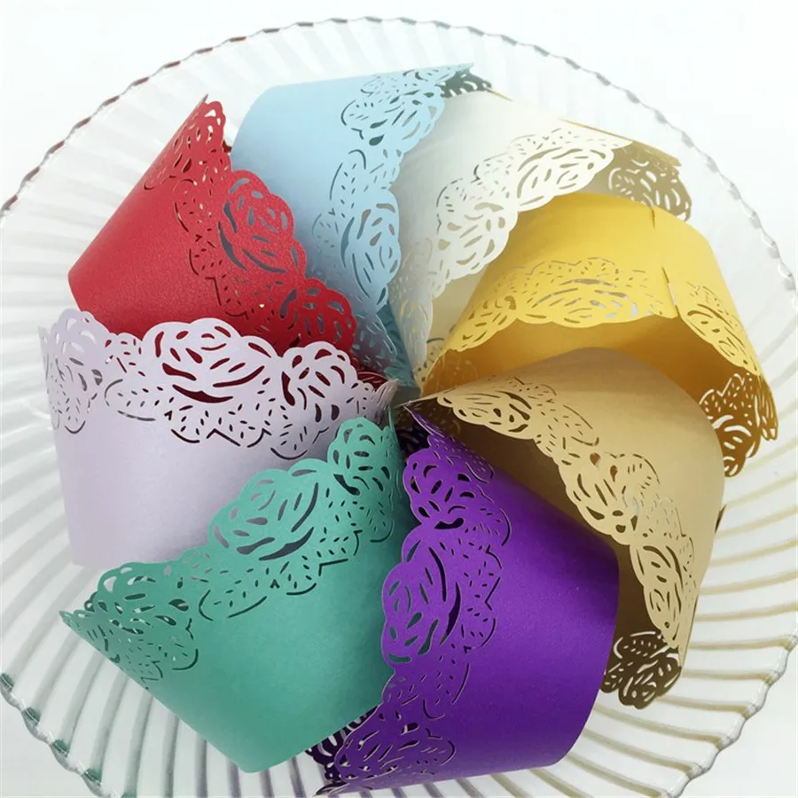 120 шт. лазерной Бумага cakecups Кружево торт аксессуар DIY выпечки кекс обертки для