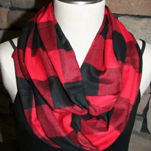 Шарф в клетку Buffalo Infinity, кашемировый черно-белый клетчатый шарф, красный и черный клетчатый мужской шарф, женские аксессуары
