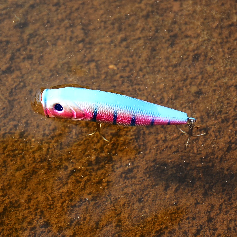 

2018 New Arrival 1 pcs Big Popper Fishing Lures 3d Eyes Bait Crankbait Wobblers Tackle Isca Poper Japan 9cm 14g 4#hook
