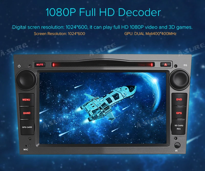 Top A-Sure 2 Din Android 8.1 Car Auto Radio GPS DVD Navigation For Vauxhall Opel Astra H G J Vectra Antara Zafira Corsa DAB 4G WIFI 16