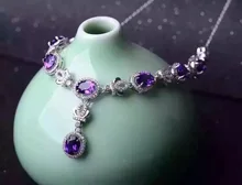 Natural amethyst Necklace Natural crystal Pendant Necklace S925 sliver women Luxury trendy big Crown women party fine Jewelry