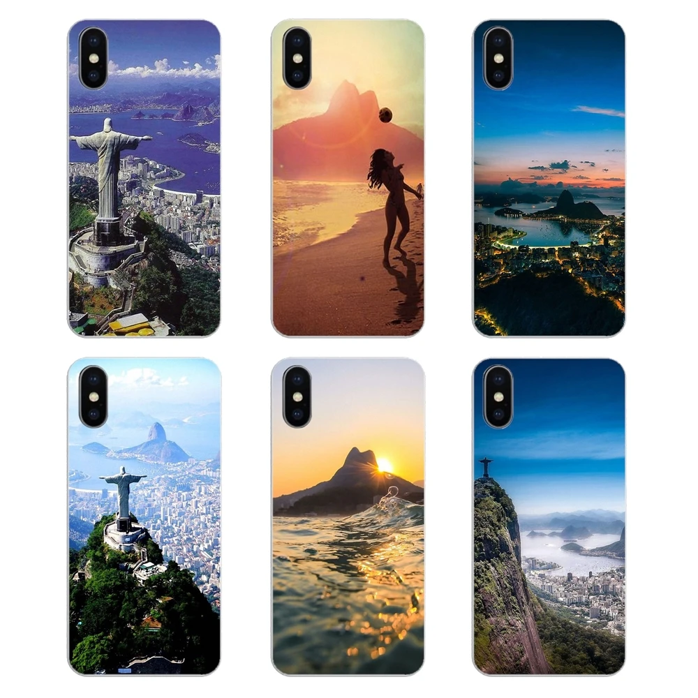 Soft Transparent Shell Cases For Xiaomi Redmi 4X S2 3S Note 3 4 5 6 6A Por Pocophone F1 Mi Brazil Rio de Janeiro Jesus Statues |
