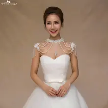 LZP050 дамы с высоким воротником, со стразами жемчужное Болеро бисером наплечное ожерелье кружева болеро