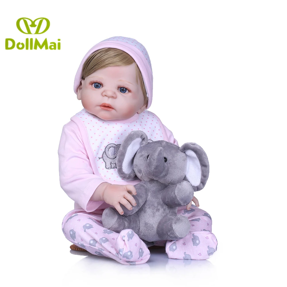 

55cm bebes reborn Full Body Silicone Reborn Baby Doll Toy Lifelike Vinyl Newborn Toddler Children Growth Partner Girl bonecas