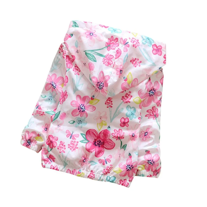 

Children Coats Baby Girls Print Floral Hooded Jackets 2018 New Autumn Kids Long Sleeve Windbreaker Children Clothing 2-6T