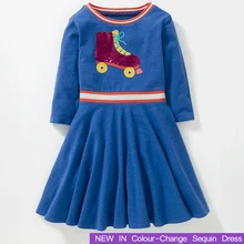 J Новинка, платье для девочек с пайетками, Цвет-меняют платья Зимняя Одежда для девочек модная фирменная детская одежда Детский костюм на возраст 2 4 6 8 10 лет Y