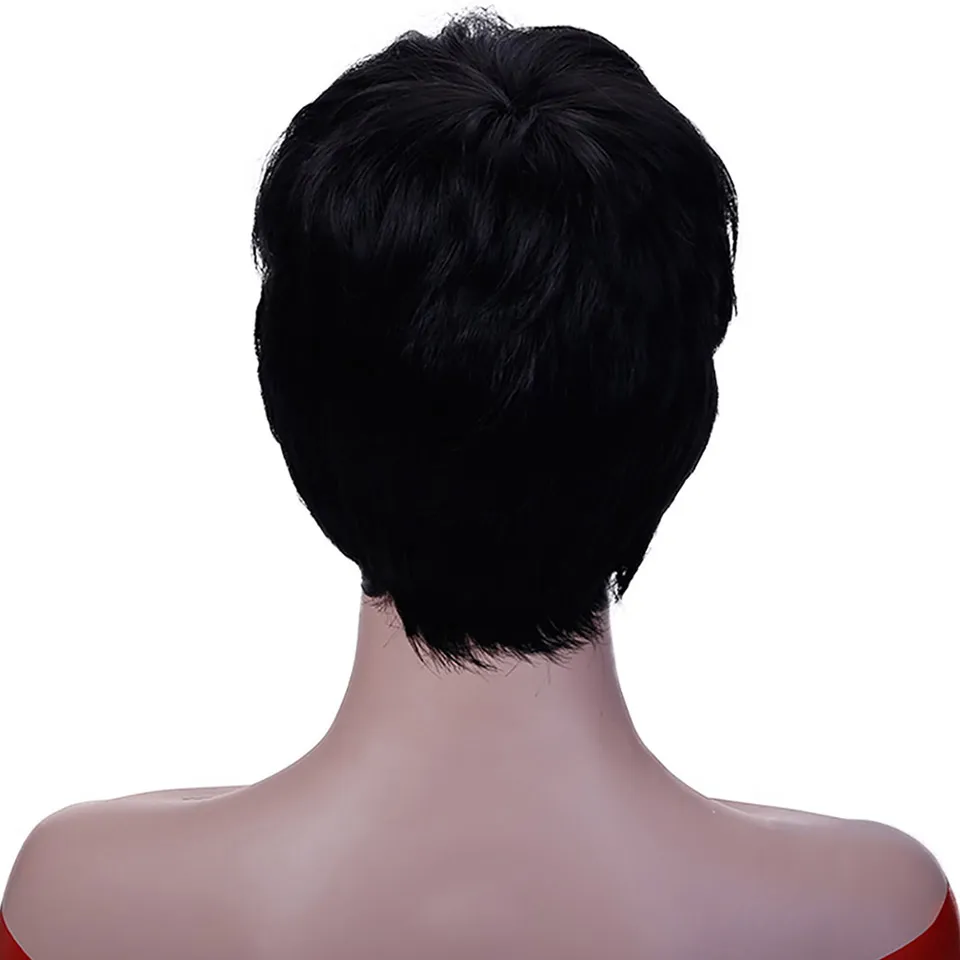 JINKAILI парик короткие Pixie Cut парики для женщин термостойкие синтетические Черные Серые волосы парики костюм парик
