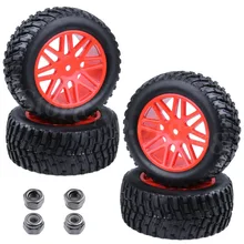 4pcs Lot Rubber 2 2 inch font b RC b font Rally Truck Tires Plastic Wheel