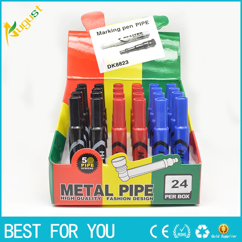

45pcs/lot 2017 new pen design marker weed pipe smoking pipe sneak a toke click vape vapor cigarettes pipes for smoking weed