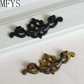 

2.5" Vintage Drop Bail Dresser Pull Drawer Pulls Handles Black Antique Bronze Rustic Kitchen Cabinet Drop Pull Door Handle Pull