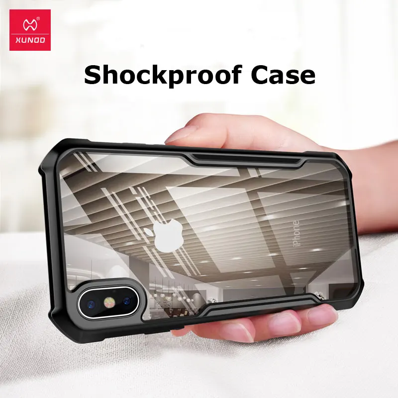 

Xundd Clear Shockproof Case for iPhone XR XS Max 2018 Transparent Acrylic+TPU Anti-knock Armor Cover for IPhone XS XS Max Case