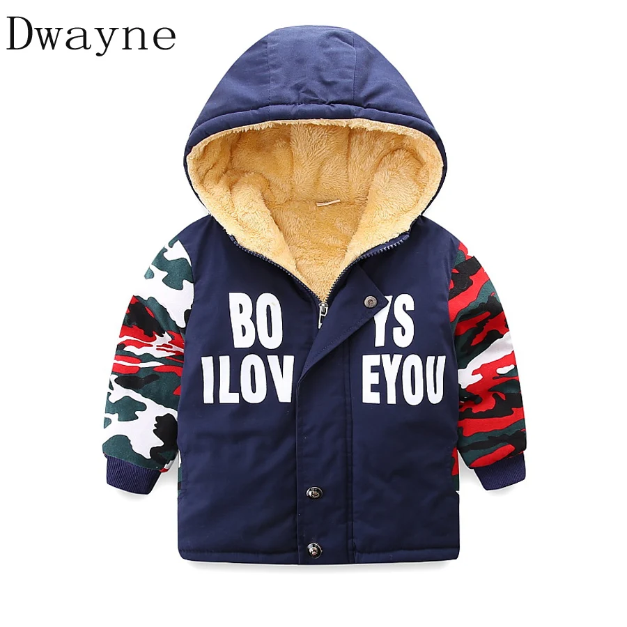 2 7 Years Boys Coat Winter Jacket Camouflage Thickening Kids Jackets