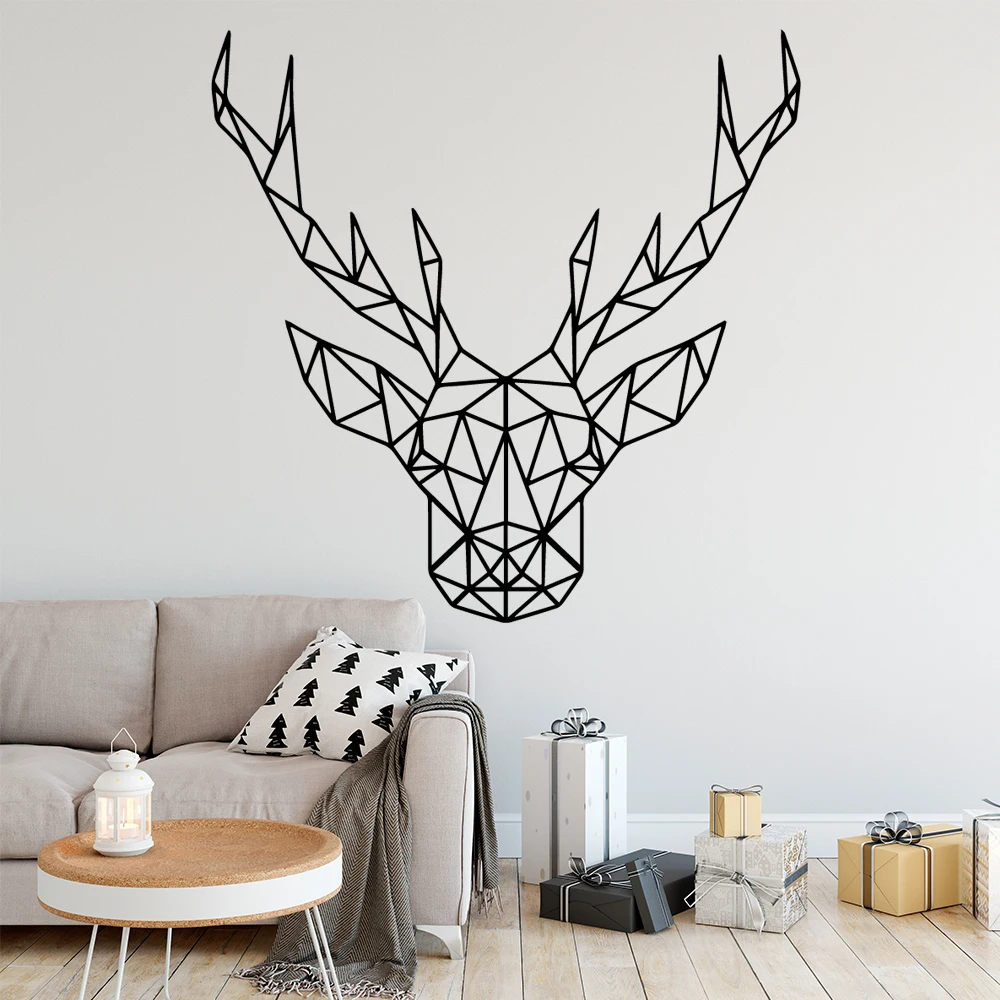 

Geometric Deer Wall Stickers Animal Lover House Decoration Accessories For Bedroom Decoration Wall Art MURAL Drop Shipping