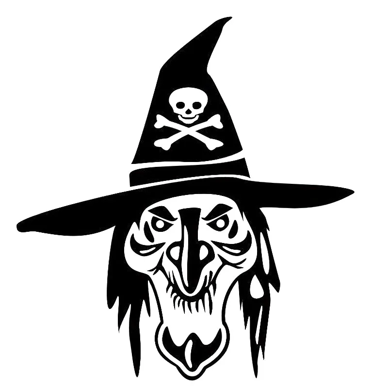 13cm*14cm Witch With Skull Cap Bardian Vinyl Car styling Car Sticker