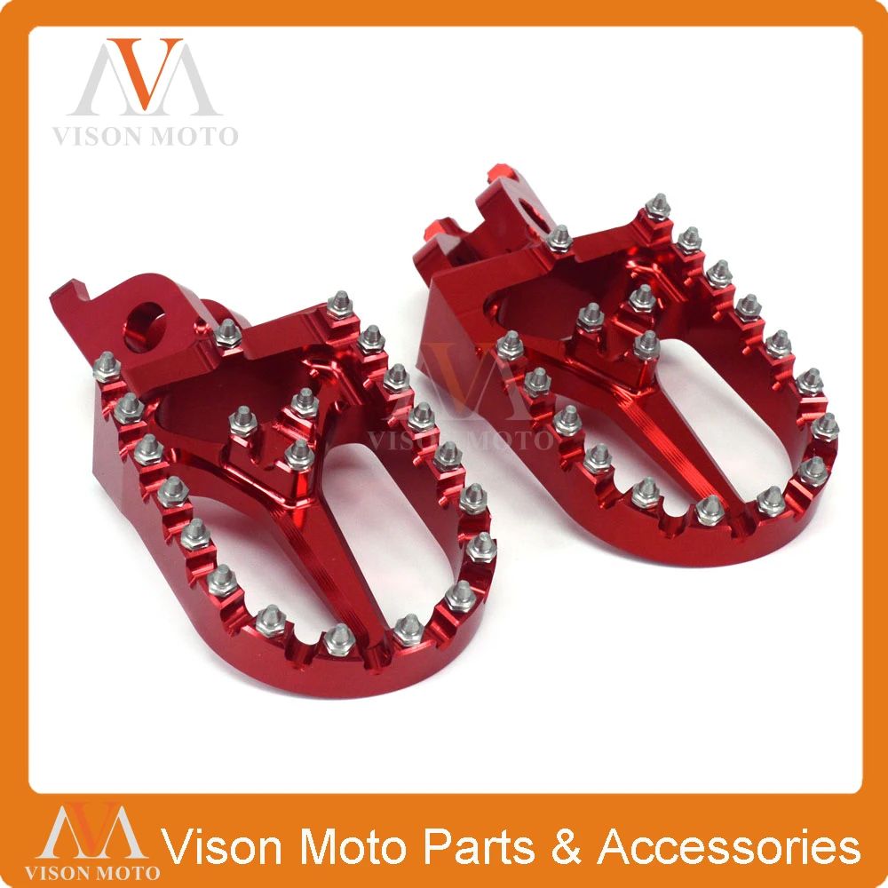 

NEW Billet MX Wide Foot Pegs Rests Pedals For Honda CR125 CR250 CR500 CRF450X CRF230F CRF250R CRF250X CRF450R Dirt Bike Enduro