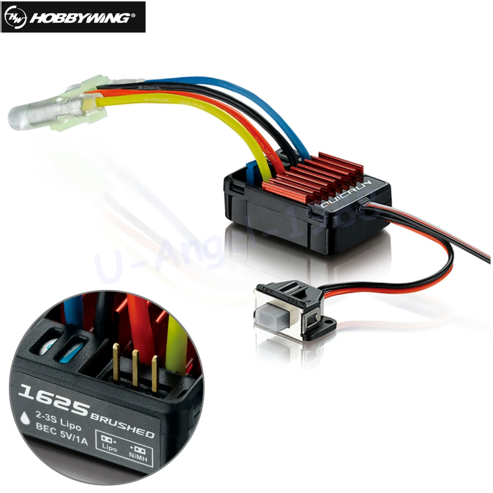 

Original Hobbywing QuicRun 1625 25A Brushed ESC for 1/16 1/18 Brushed Speed Controllers wholesale