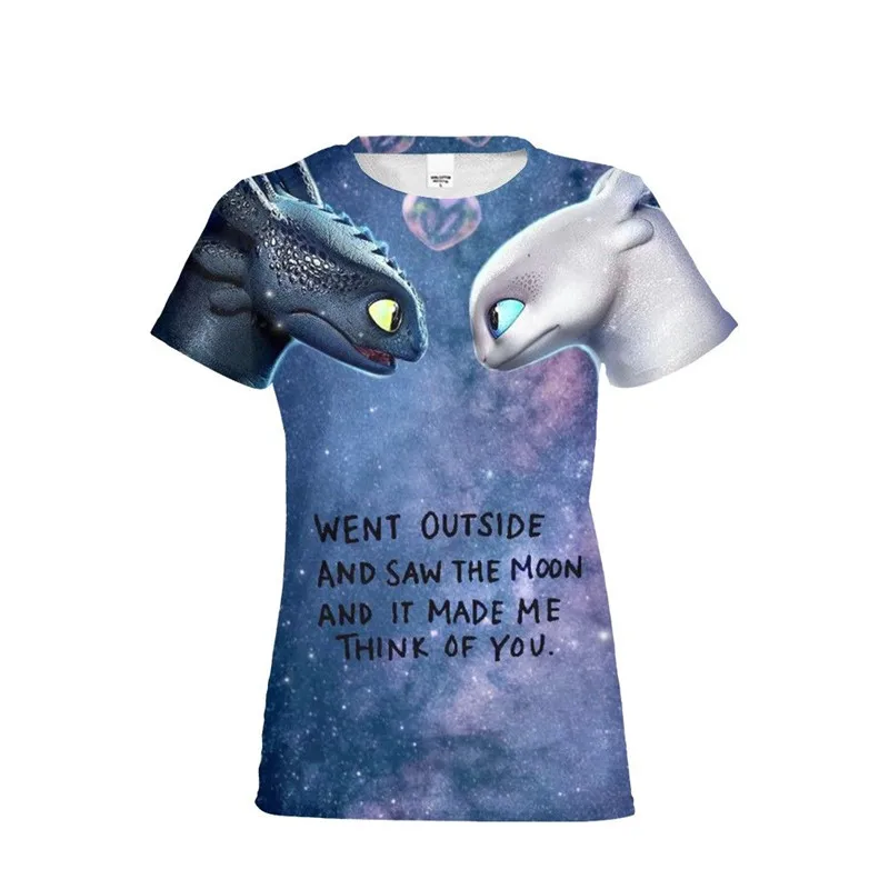

Women T-Shirt Fashion Cartoon How To Train Your Dragon 3D Printing Top Tees Short Sleeves O-Neck Costume Casual Clothes Female