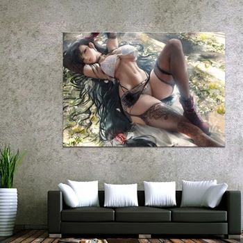 

Home Decor Modular Canvas Picture 1 Piece Sexy Tifa Final Fantasy Game Painting Poster Wall For Home Canvas Painting Wholesale