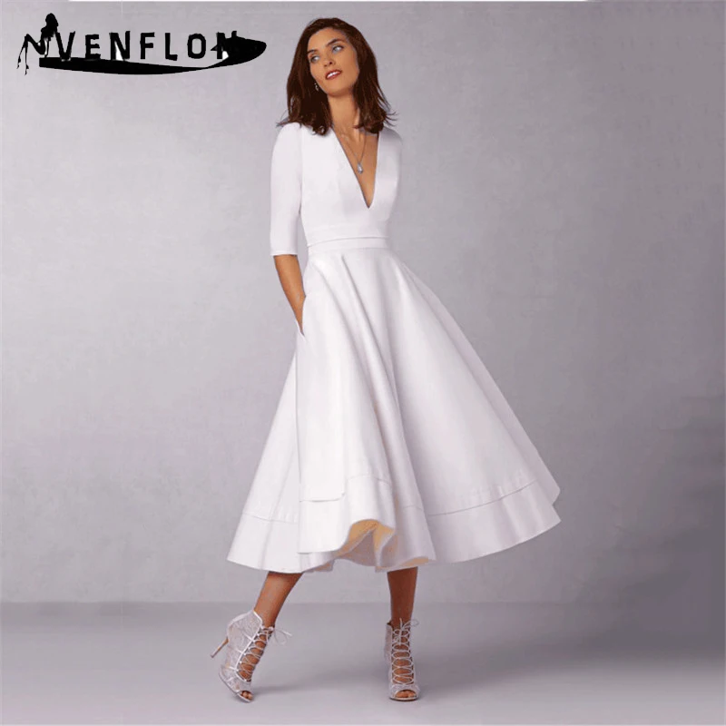 Vintage Spring Summer Dress Women 2019 Casual Plus Size Elegant Long ...