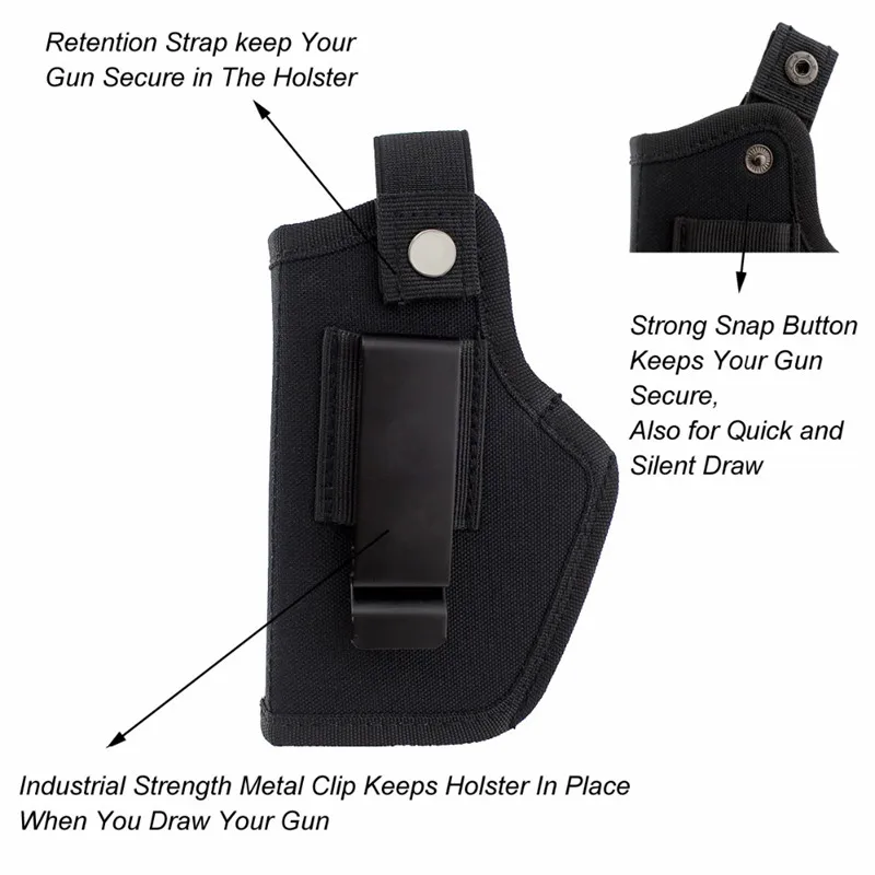 Concealed Carry Gun Holster Bag Universal Neoprene IWB Holster With Extra Mag Holster Pouch For All Sizes Handguns Hunting