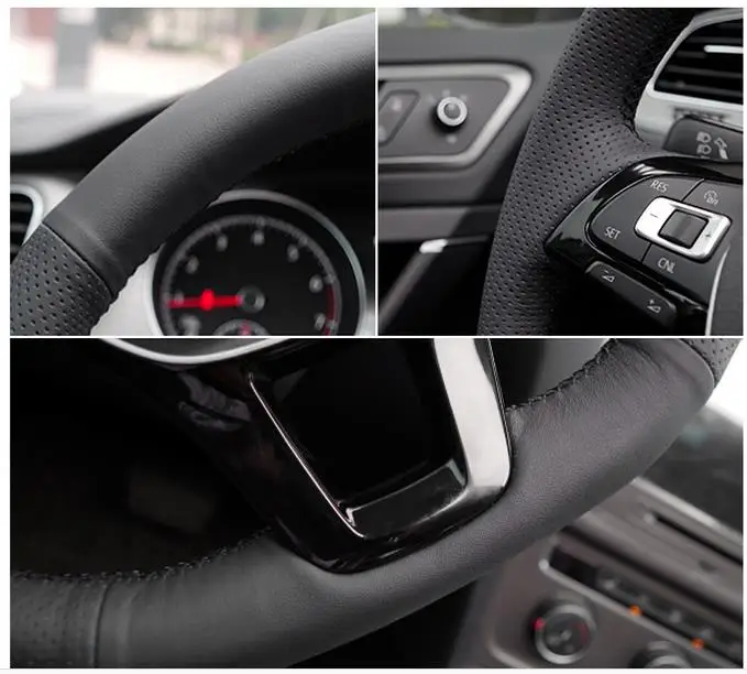 Черная нашивка ручной работы из натуральной кожи Puou для Audi A3 A4 A5 A6 A7 Allroad RS 7 2014 2015 S6