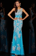 Mermaid O neck Open Back Sleeveless Royal Blue Floor Length Maxi font b Dress b font