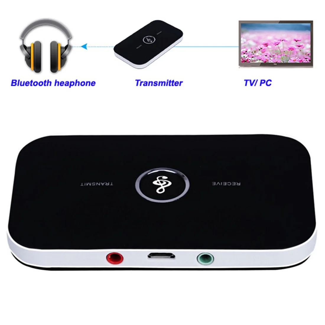 

B6 2 in 1 Wireless Bluetooth 4.1 Receiver Transmitter Audio 3.5mm Adapter For PC Smartphone Bluetooth Receiver Transmitter Aux