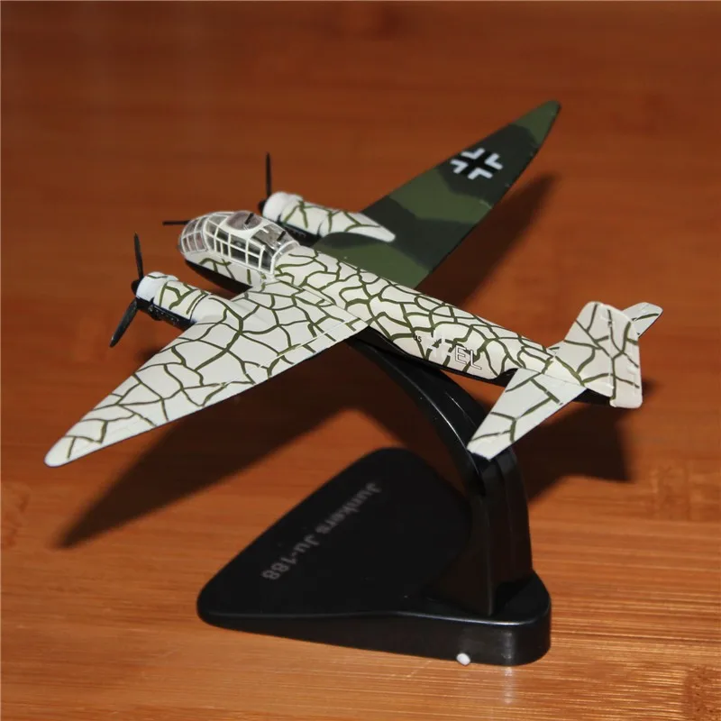 

ATLAS 1/144 Scale Military Model Toys World War II Junkers Ju-188 Bomber Diecast Metal Plane Model Toy For Collection/Gift/Kids