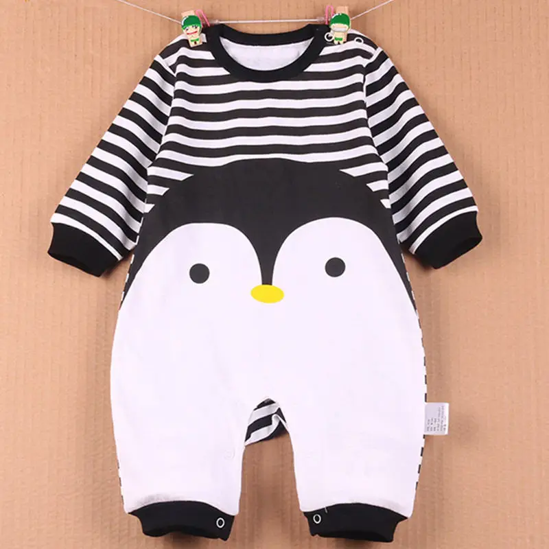 

0-12M Newborn Baby Boys Girls Clothes Spring Autumn Baby Rompers Striped Cartoon Baby Boy Girl Clothing Infant Clothes Jumpsuits