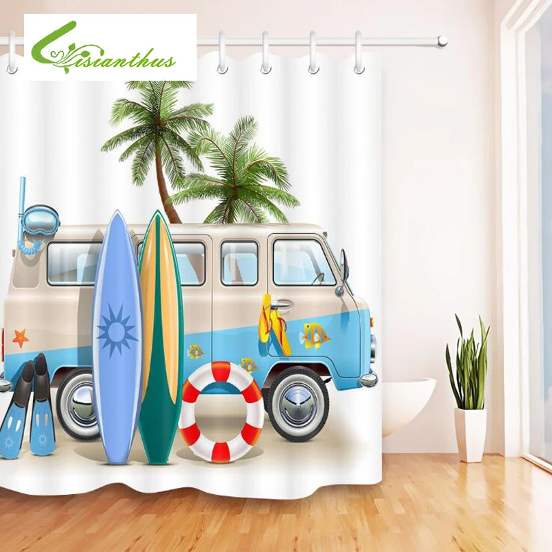 High Quality Cartoon Shower Curtain Waterproof Polyester Fabric Bath