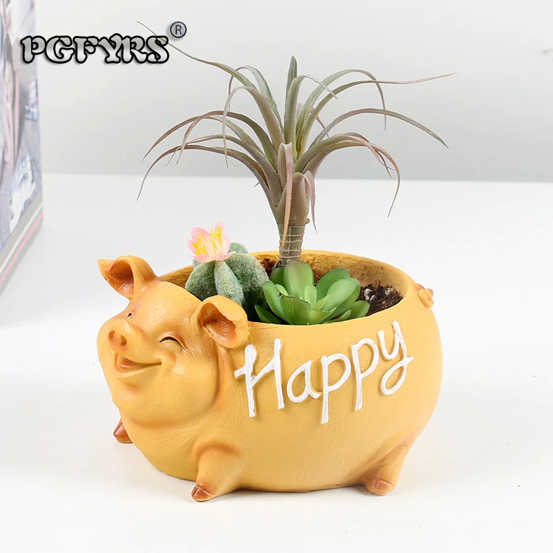 

NEW Creative Resin Flower Pot for the Mascot of the Year of the Pig in 2019 planters for succulents succulents pots gift ideas