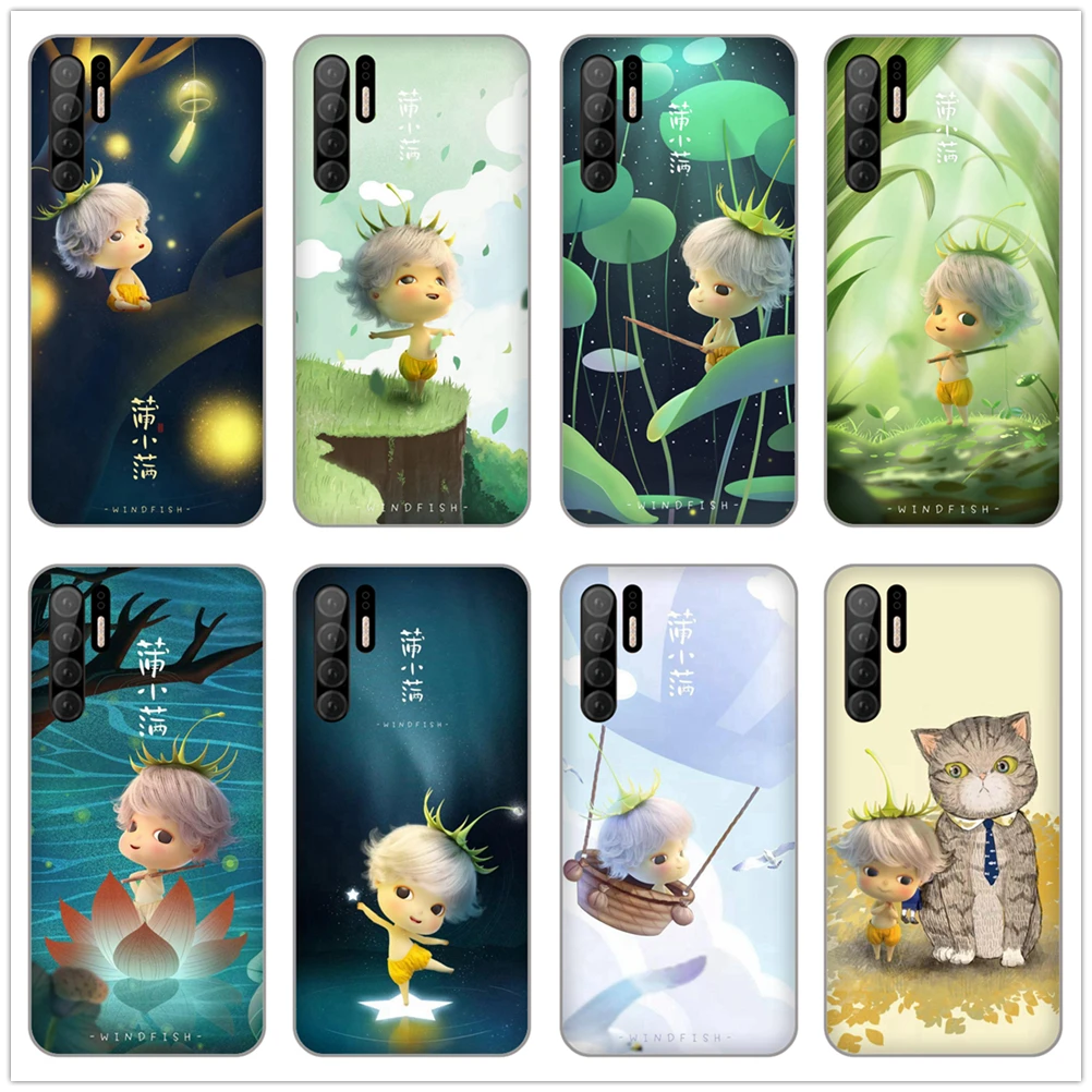 

cartoon cute Shiny boy on tree Mr. cat Soft TPU Silicone Case Cover for Huawei P10 Plus P20 P30 Pro P7 P8 Lite 2015 Honor 9 V10