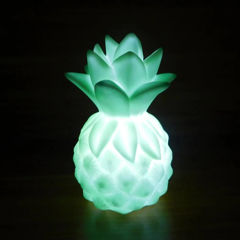 

New Light-up Mini Pineapple Nursery LED Night Light Yellow Blue Pineapple Vinyl Lamp Eyes Protecting Luminous Toy Sleep Light