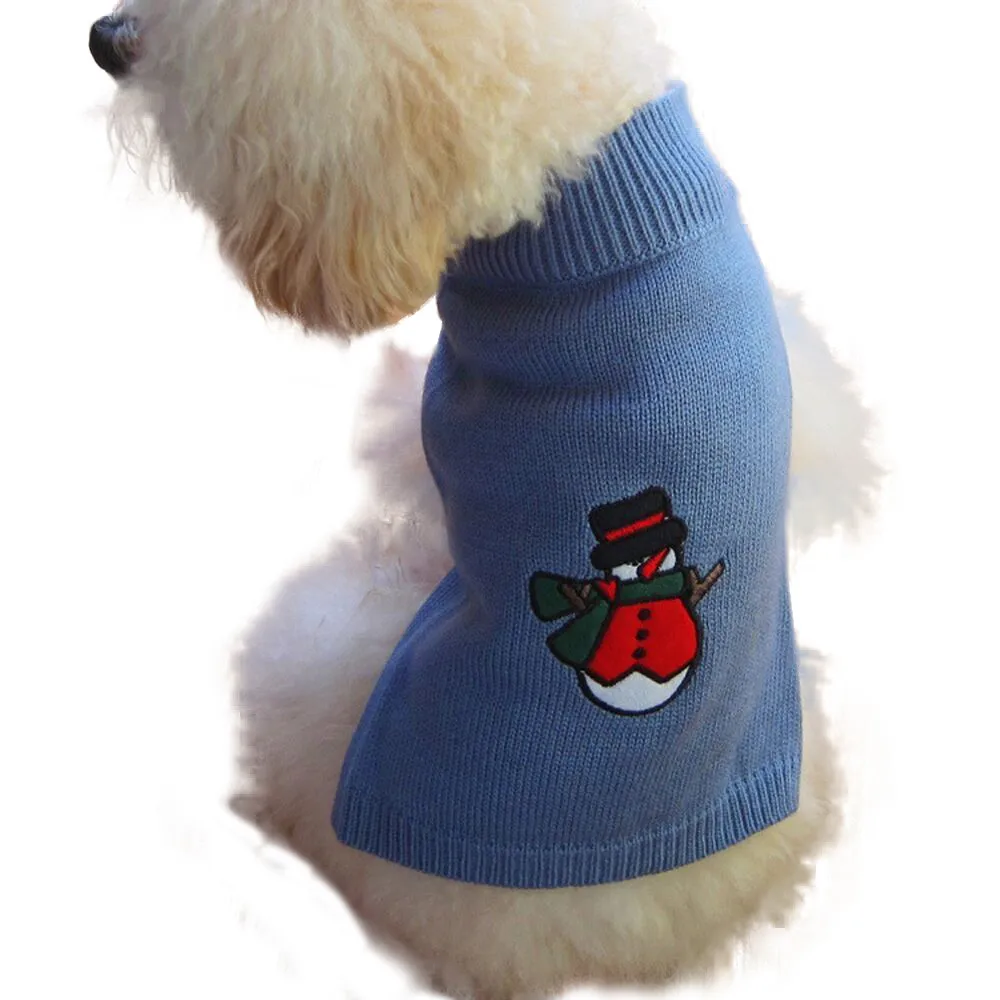 Новая мода Одежда для собак Рождество Собака Щенок Высокий воротник теплый свитер Одежда верхняя одежда,свитер милый маленький новая одежда для собак - Цвет: Синий