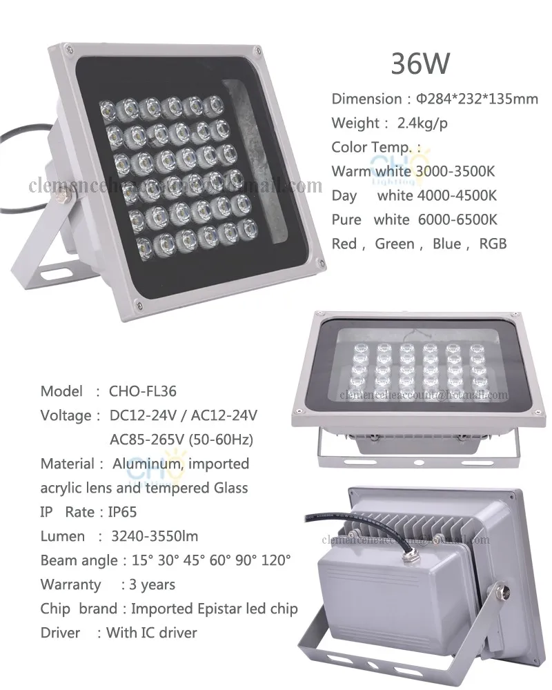 36w led spot floodlight