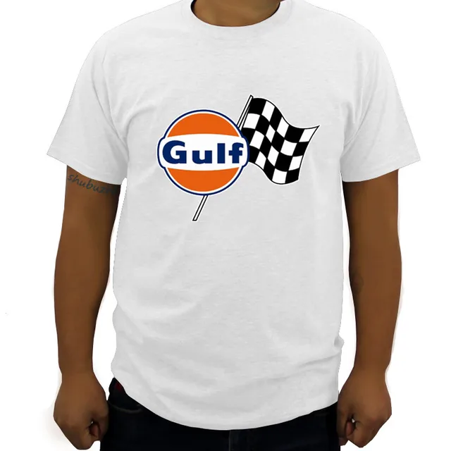 New drop shipping summer men t shirt Gulf Oil Famous Oil Company Race