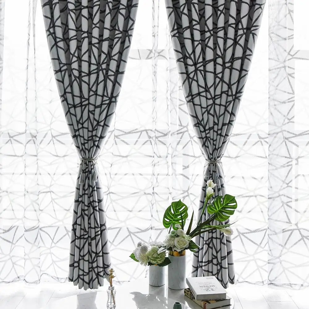 Novedades Topfinel Cortinas gruesas con patrones de grietas de hielo Tratamientos de ventanas con aislamiento térmico Cortinas para el dormitorio de la sala de estar Cortinas para la cocina