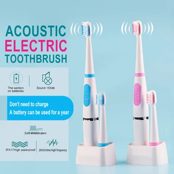 

1 Set Protable Sound Wave Electric Toothbrush No Rechargeable Tooth Brush Electric Teeth Whiening Couple Travel Toothbrush